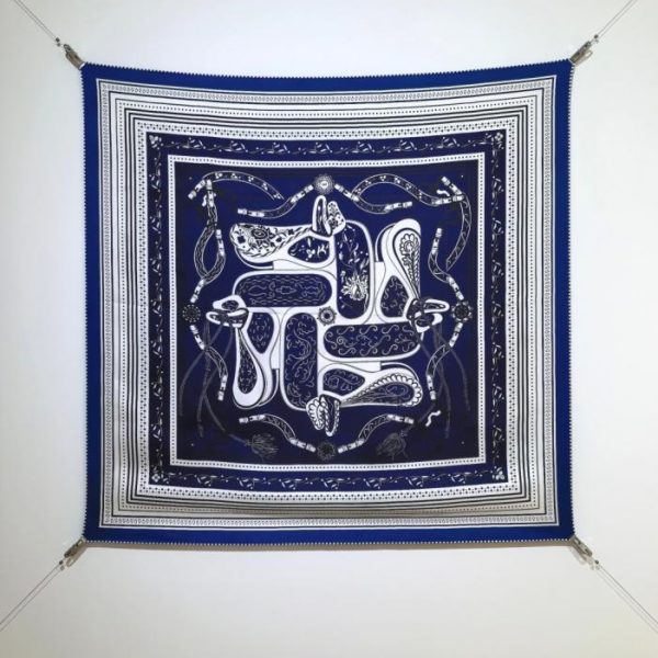 SHMS250518 Momme Double-face 90x90cm Twill Silk Hermès "Celebration of the Amazon" (AM8EEZ)