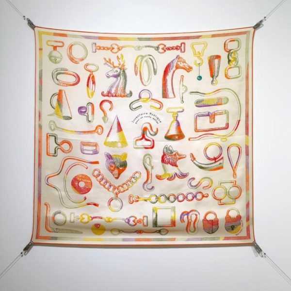 replica,repliche,fake,1:1,earrings,bracelet,ring,jewelry SHMS250618 Momme Double-sided 90x90cm Twill Silk Hermès “A Poetic Retrospective of Equestrian Tack Stories” (ZGF92V)