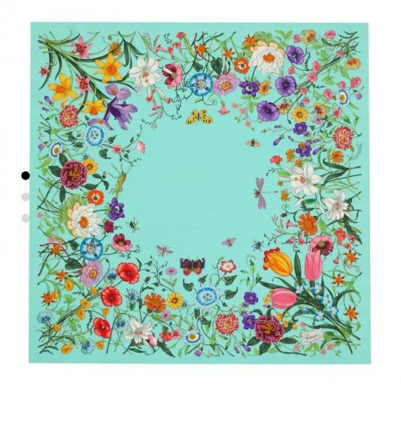 replica,repliche,fake,1:1,earrings,bracelet,ring,jewelry SGC251118 Momme Double-face 90x90cm Twill Silk Gucci Floral Design (HY5K8H)