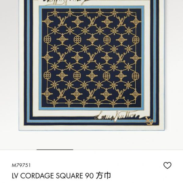replica,repliche,fake,1:1,earrings,bracelet,ring,jewelry SLV252118 Momme Cordone in seta twill double-face 90x90cm LV “Cordage” (0ZA2OY)