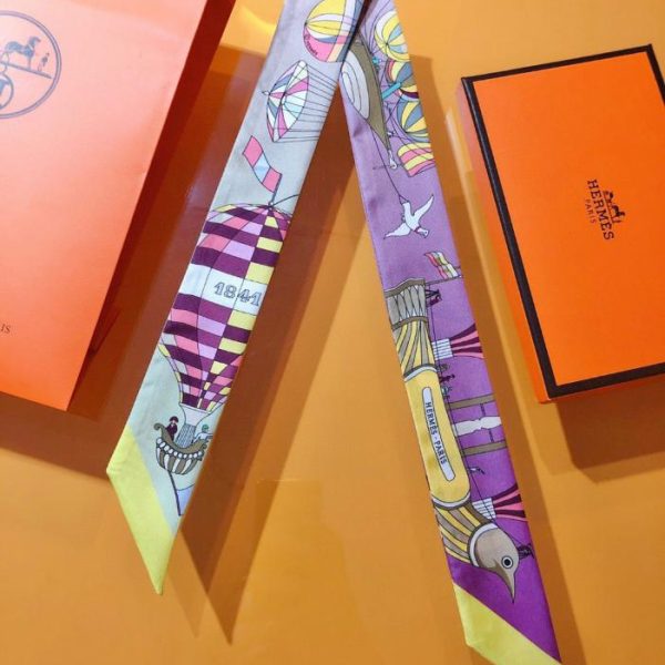 replica,repliche,fake,1:1,earrings,bracelet,ring,jewelry HMS2238 Mini foulard Hermès Twilly (RSH24N) – Sogni che si librano nel cielo