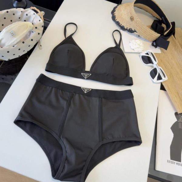 replica,repliche,fake,1:1,earrings,bracelet,ring,jewelry Completo fitness yoga PRADA stampato ad alta elasticità, canotta modellante per la vita (KQHY90)