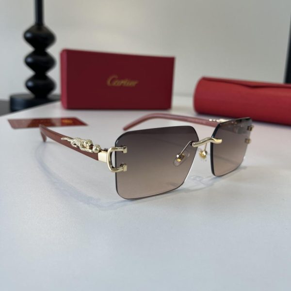 replica,repliche,fake,1:1,earrings,bracelet,ring,jewelry Occhiali da sole CARTIER Precious – Aste in policarbonato metallico con processo di galvanizzazione ultraleggera senza montatura (76B5H7)