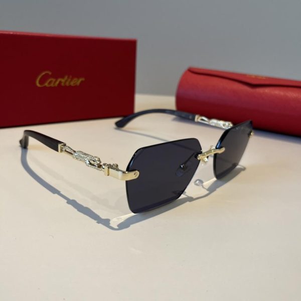 replica,repliche,fake,1:1,earrings,bracelet,ring,jewelry Occhiali da sole CARTIER Precious – Aste in policarbonato metallico con processo di galvanizzazione ultraleggera senza montatura (K1Z56V)