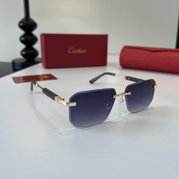replica,repliche,fake,1:1,earrings,bracelet,ring,jewelry Occhiali da sole premium CARTIER con aste in metallo PC e processo di galvanizzazione ultraleggero senza montatura (L1QBAD).