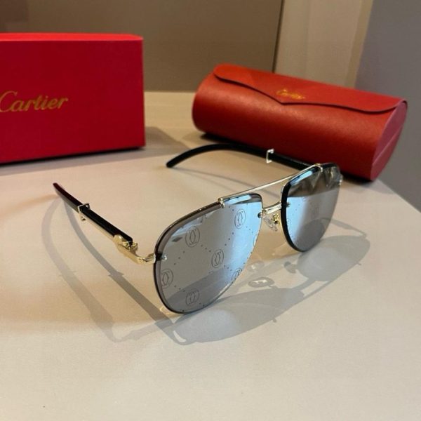 replica,repliche,fake,1:1,earrings,bracelet,ring,jewelry Occhiali da sole aviator oversize da uomo Cartier (16J6U6)