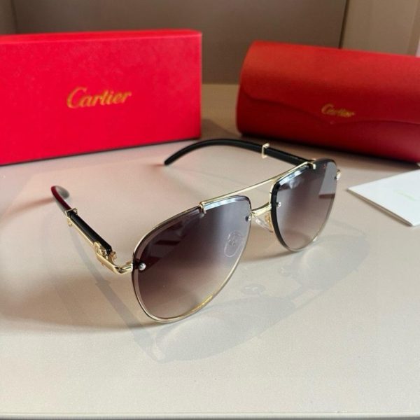 replica,repliche,fake,1:1,earrings,bracelet,ring,jewelry Occhiali da sole aviator oversize da uomo Cartier (5O1NU0)