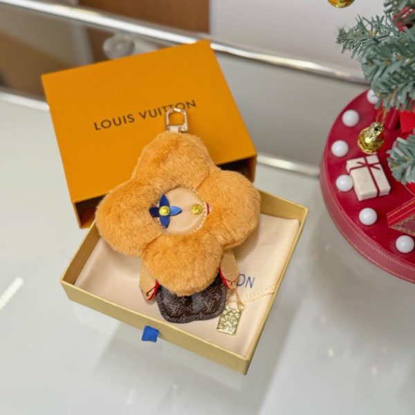 replica,repliche,fake,1:1,earrings,bracelet,ring,jewelry Portachiavi Louis Vuitton VIVIENNE rosso girasole in visone (4SE4NU)