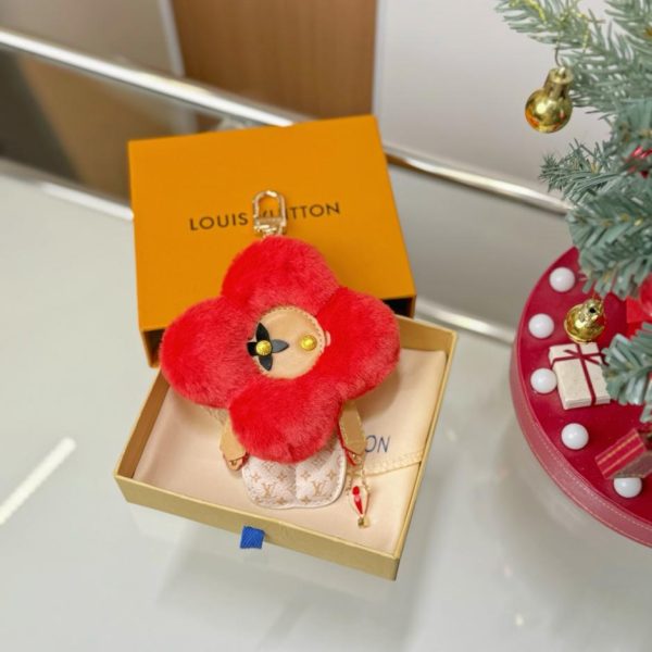 replica,repliche,fake,1:1,earrings,bracelet,ring,jewelry Portachiavi Louis Vuitton VIVIENNE Girasole Rosso in Visone (CDERMS)