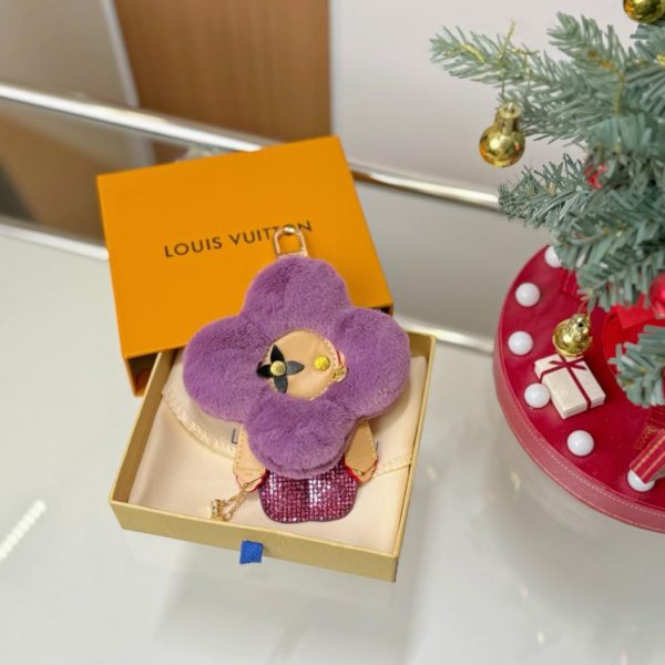 replica,repliche,fake,1:1,earrings,bracelet,ring,jewelry Portachiavi Louis Vuitton VIVIENNE rosso girasole in visone (OETJJ0)