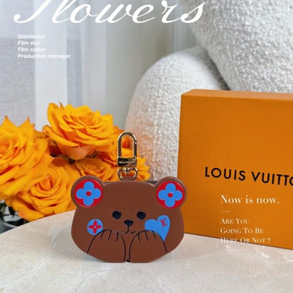replica,repliche,fake,1:1,earrings,bracelet,ring,jewelry Nuovo portachiavi a forma di orsetto per auricolari Louis Vuitton (T93L2G)