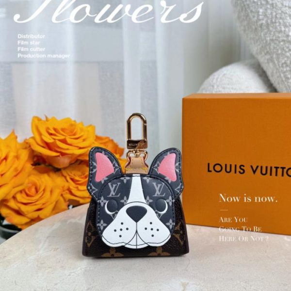 replica,repliche,fake,1:1,earrings,bracelet,ring,jewelry Nuovo portachiavi Louis Vuitton a forma di bulldog francese per auricolari (JY12I0)