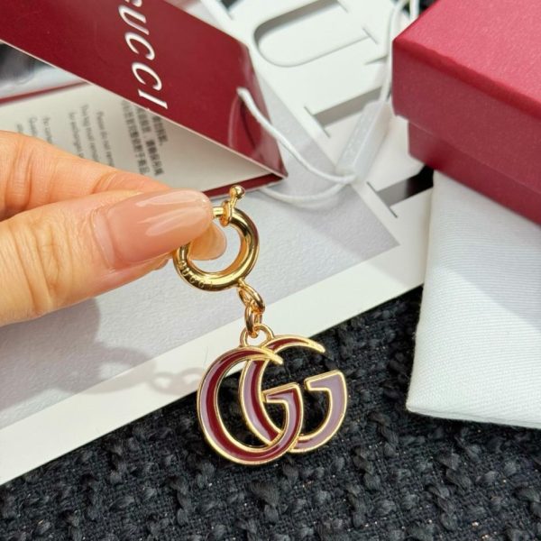 replica,repliche,fake,1:1,earrings,bracelet,ring,jewelry Nuovo portachiavi con ciondolo doppia G di Gucci (59NN3I)
